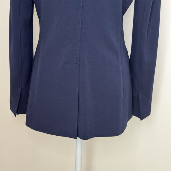 NWT White House Black Market The Essential Blazer Size 8 Navy Shoulder Pads - Picture 10 of 16